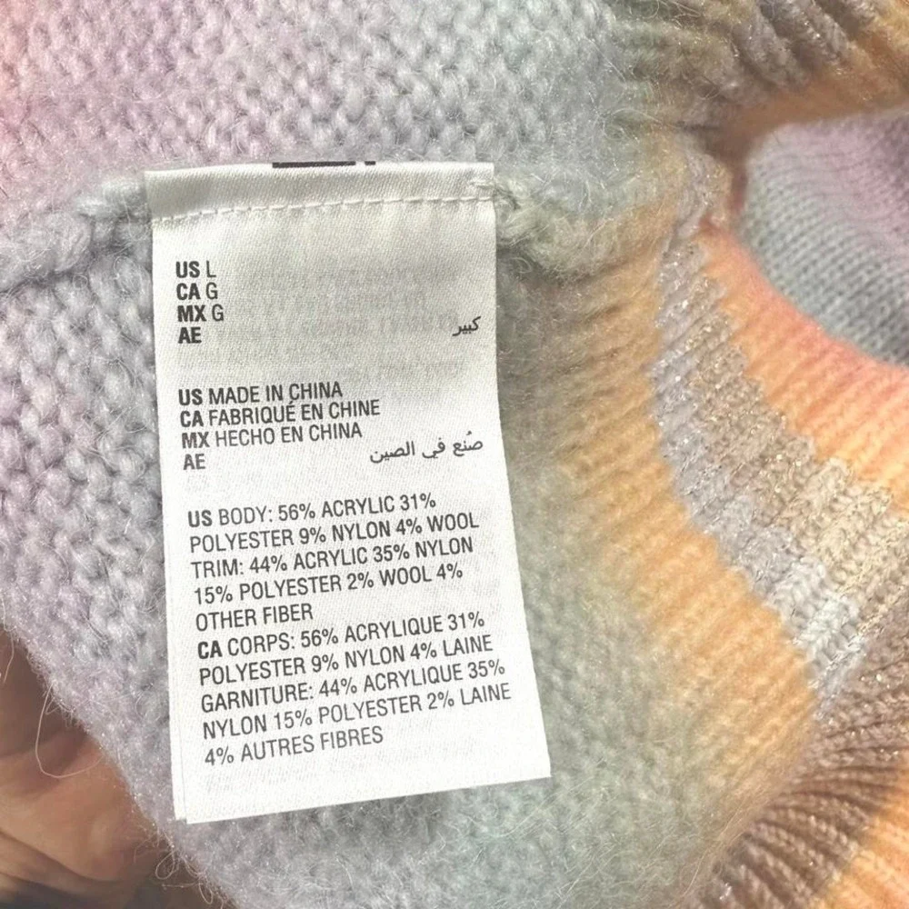 Charter Club Pastel Rainbow Ombre Sweater – Size L